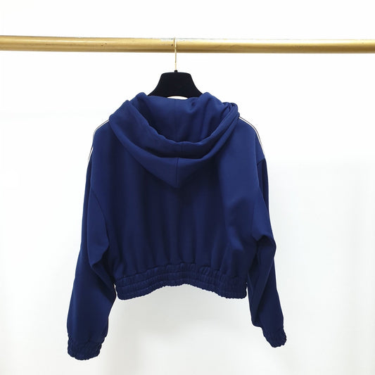 Celine Blue Triomphe Logo Bomber Jacket - Size XS pre-owned