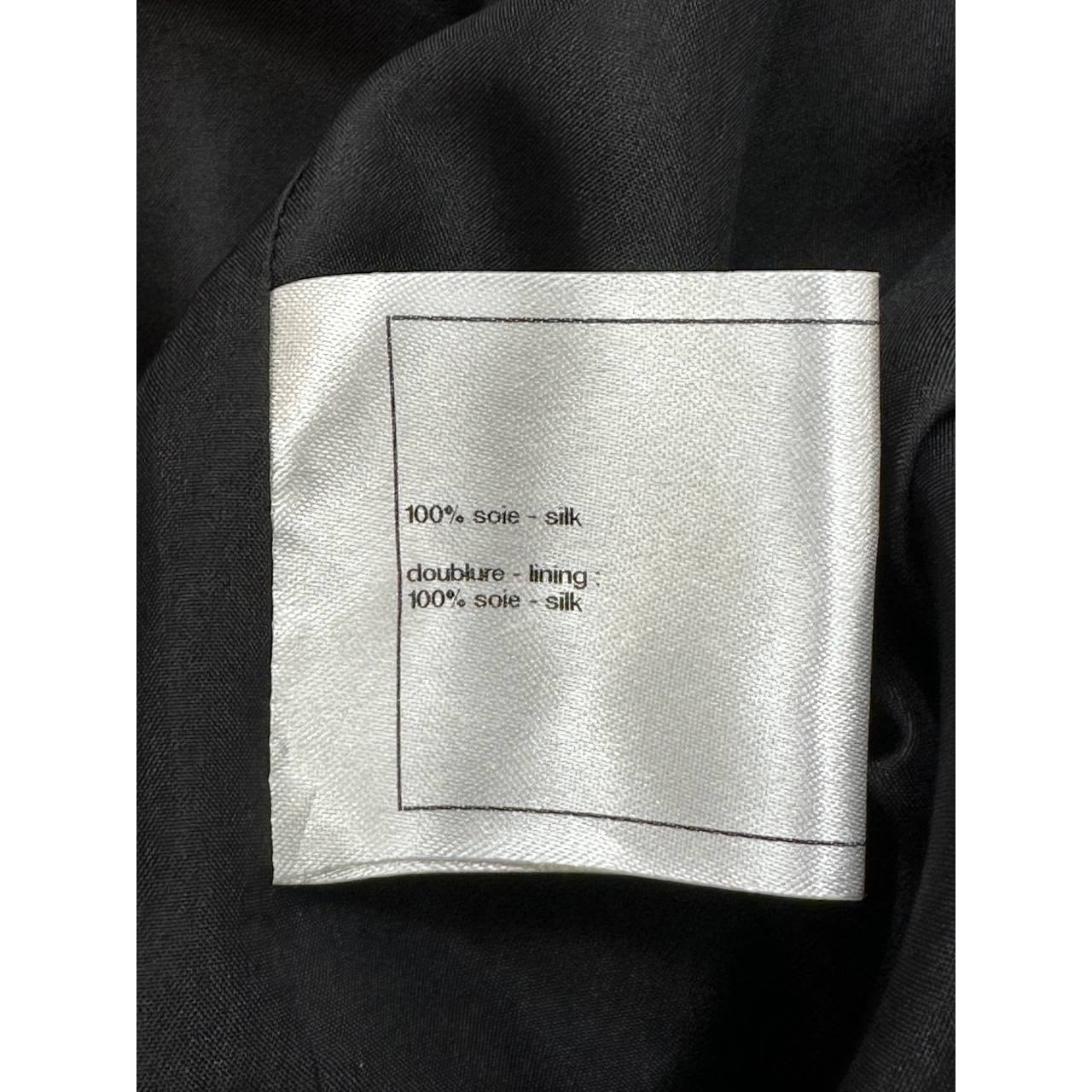 CHANEL Black Silk Straight Leg Pants Size 34 Pre-owned