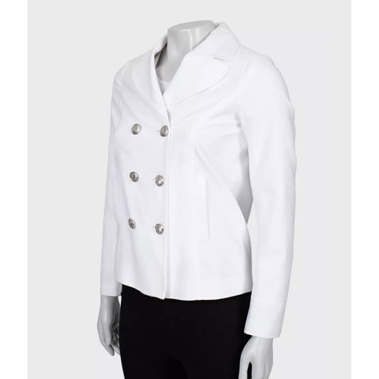 Gucci White Fitted Cotton Jacket Silver Buttons UK 12 L Pre-owned
