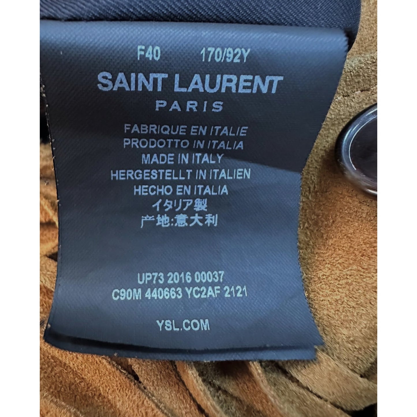 Saint Laurent Mustard Suede Fringe Jacket Sz.40 Pre-owned
