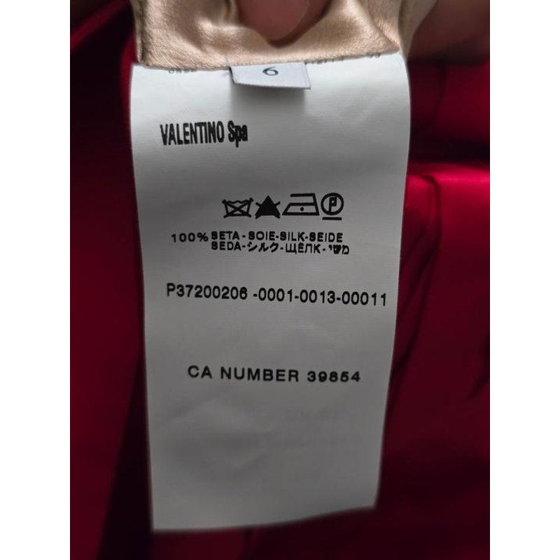 Valentino Red Silk Corset Bodycon Dress - Elegant US 6 S Pre-owned