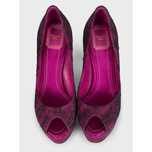 Christian Dior Lace Peep-Toe Pumps – Size 37.5 pre-owned