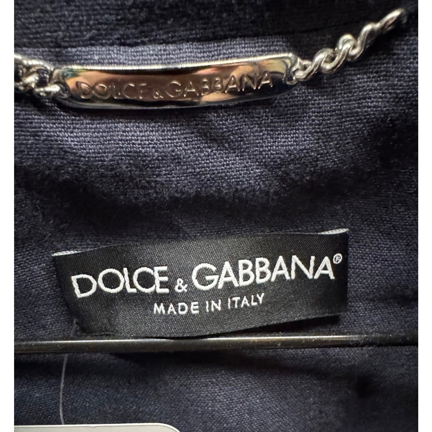 Dolce & Gabbana Blue Linen Embroidered Fitted Jacket - IT38/XS pre-owned