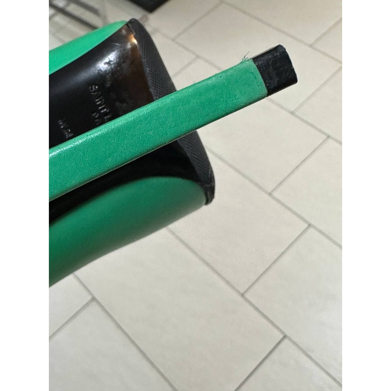 Saint Laurent Green Leather Stiletto Pumps Sz.37,5 Pre-owned