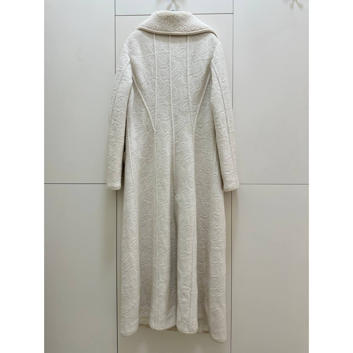 Ermanno Scervino White Wool Mohair Silk Coat Size IT 48 Pre-owned
