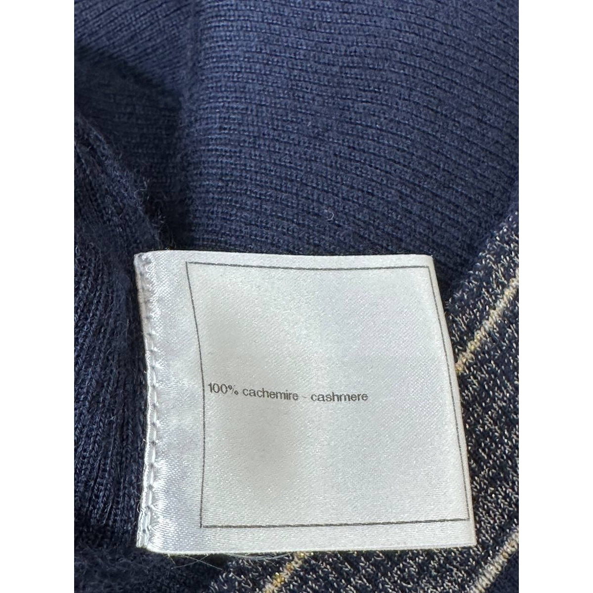 CHANEL Karl Lagerfeld Navy Cashmere Knit Dress Sz.38 Pre-owned