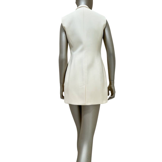Christian Dior Cream Wool & Silk Vest Dress - Size 38 pre-owned