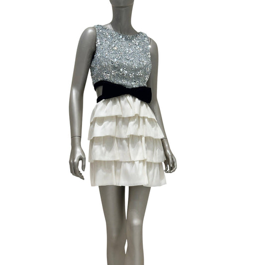 Azzaro Sequin Bow Cocktail Mini Dress S/S 2011 Sz.38 Pre-owned