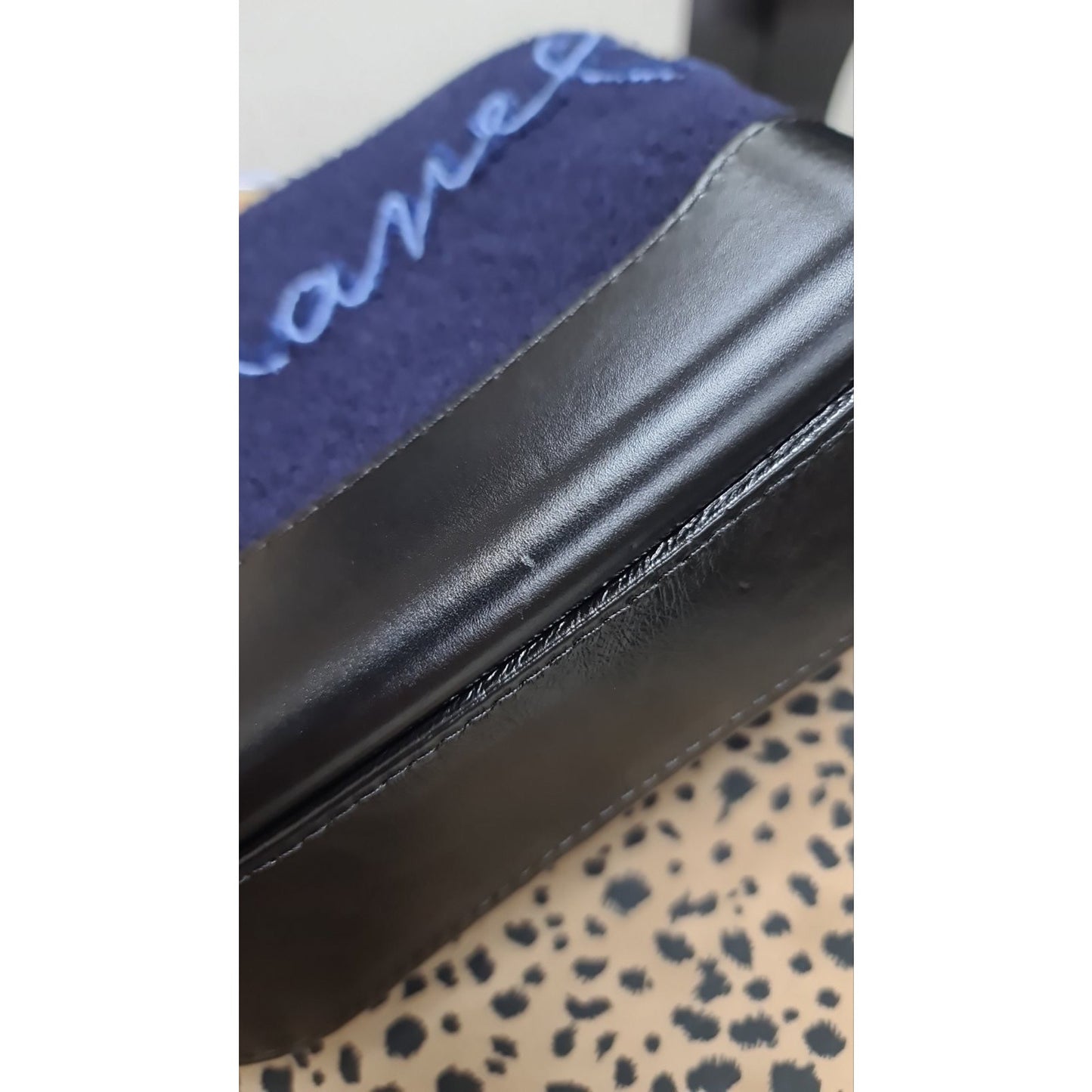 Chanel Paris-Hamburg Navy Blue Textille Embroidery Gabrielle Bag