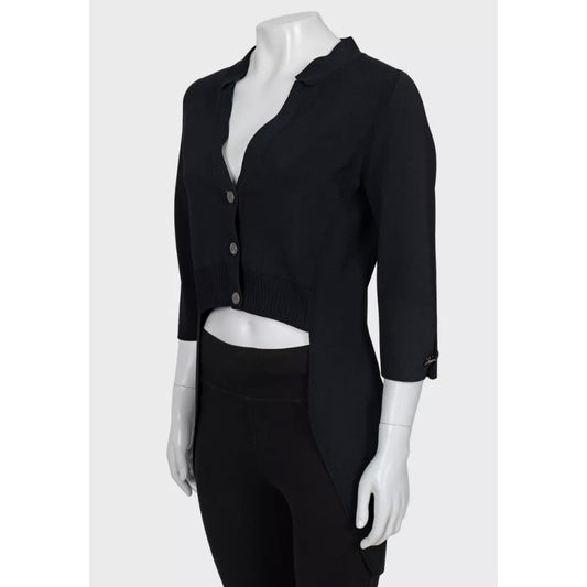 NWOT Chanel Black V-Neck Cardigan | Never Worn Sz.42/XL Pre-owned