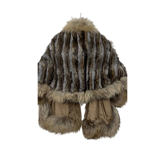 Rare Vintage Yves Saint Laurent faux Fur Poncho Size 38 Pre-owned