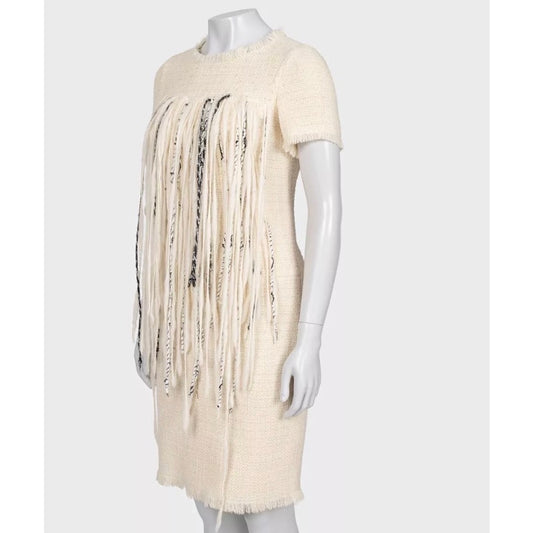 Chanel 2010 White Wool Dress Sz.38 Pre-owned