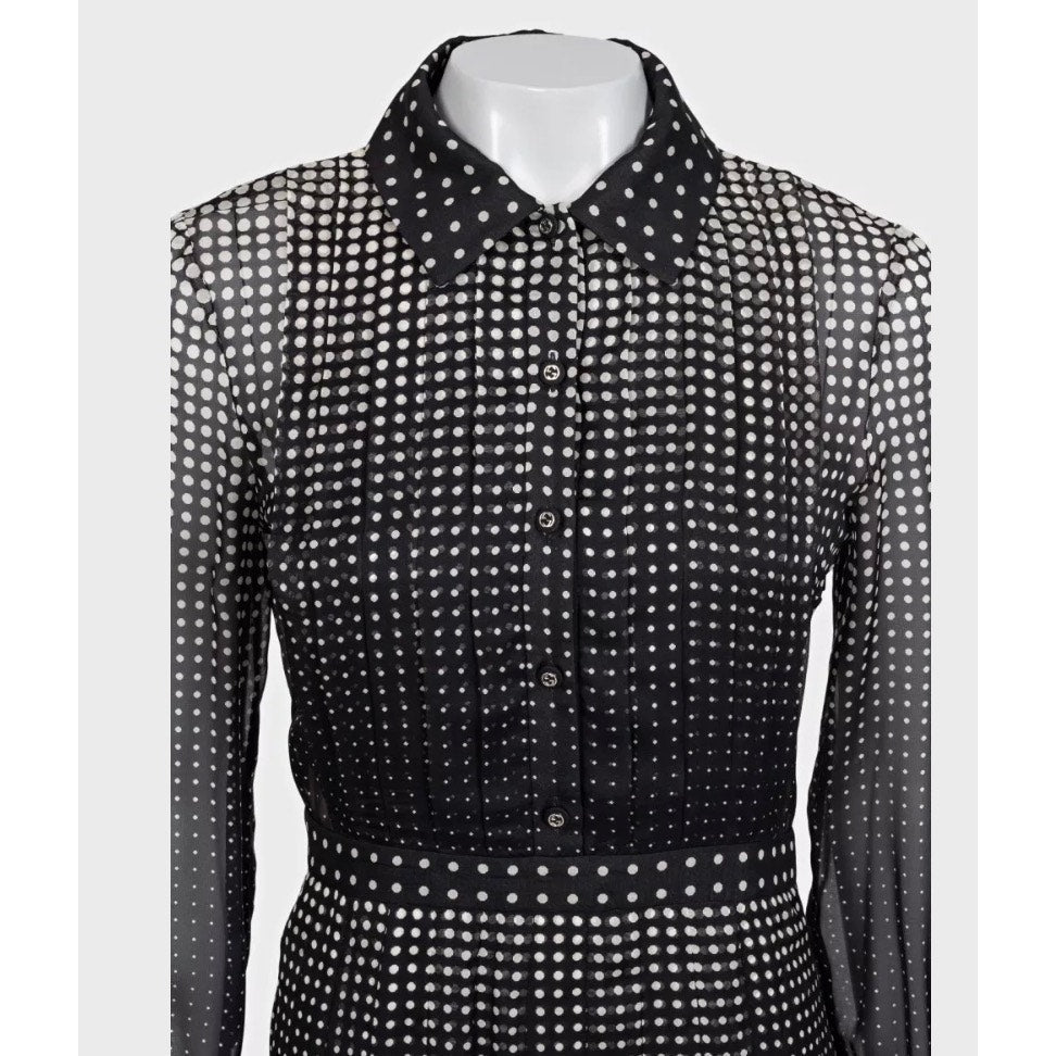 NWT Gucci 2024 Black Silk Fitted Dress - IT40/S pre-owned