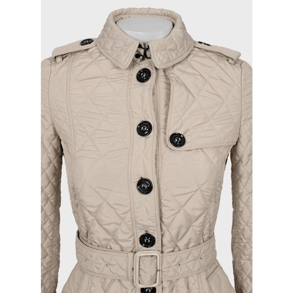 Burberry Quilted Trench Coat - Size XXS (IT36) Pre-owned