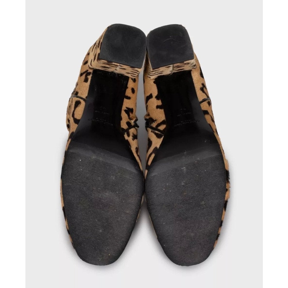 Saint Laurent Animal-Print Leather Ankle Boots sz.40 pre-owned