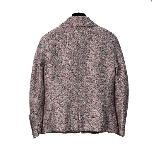 Chanel Pink Silk Tweed Zip Front Jacket - Size 38 Pre-owned