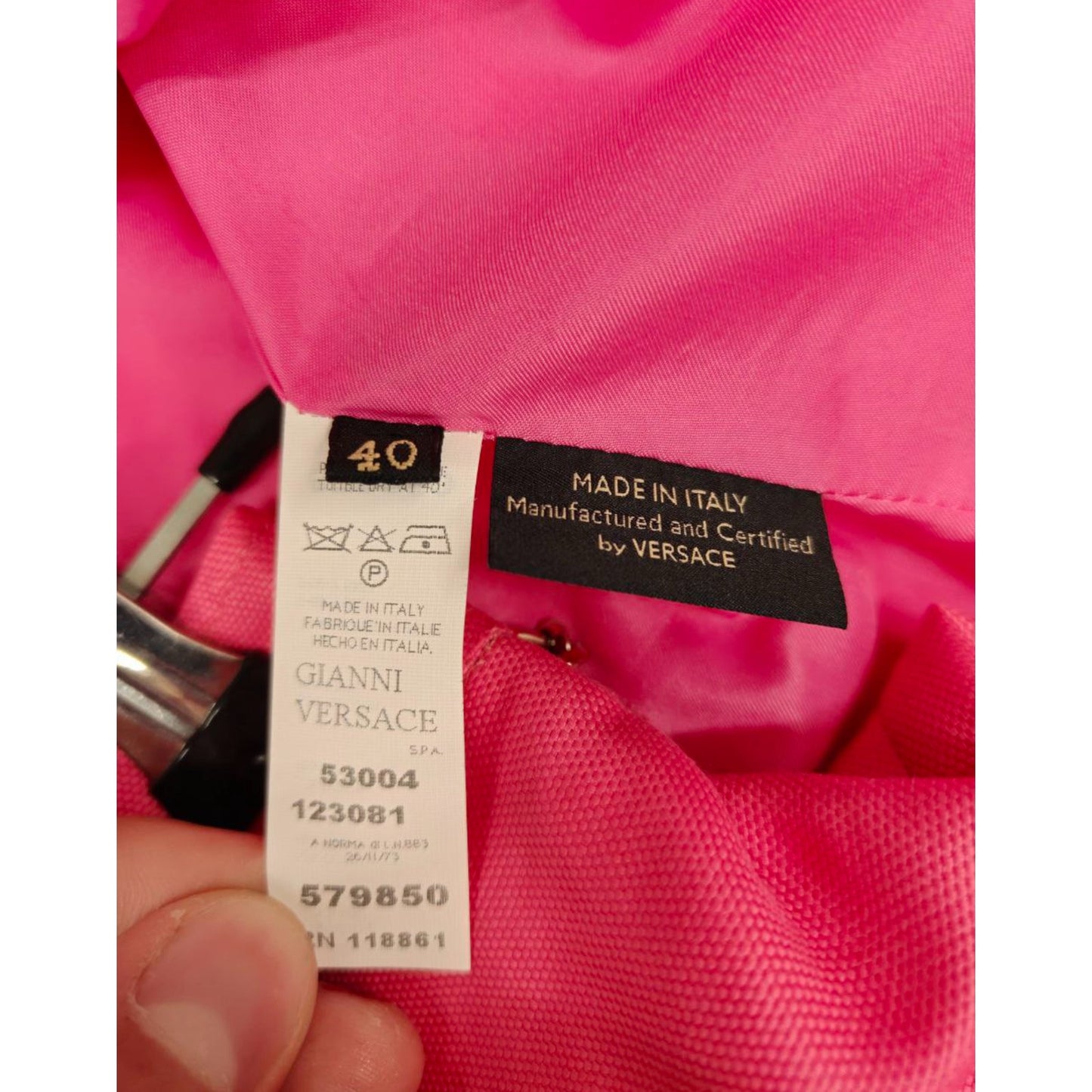 Versace Pink Cotton Skirt Suit - Size S Pre-owned