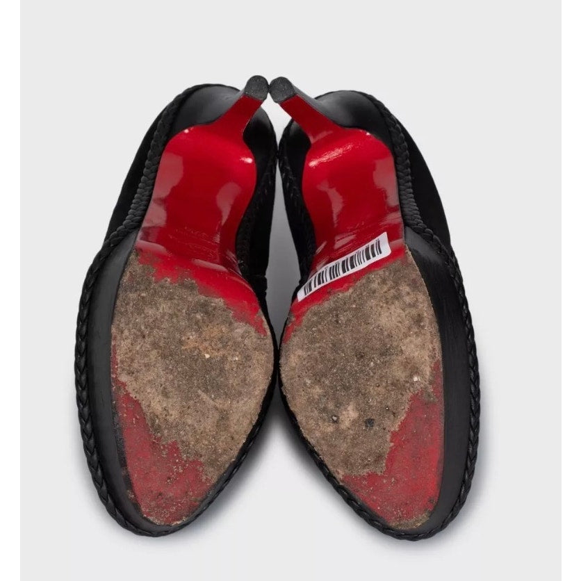 Christian Louboutin Black Suede Ankle Booties 37.5 EU Pre-owned