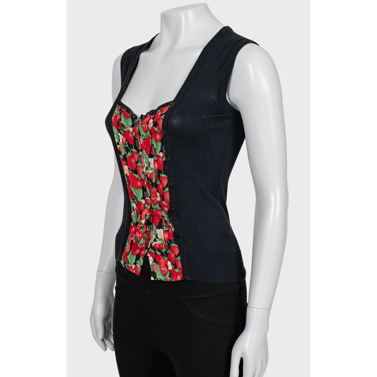 Dolce & Gabbana Black Button-Down Tank Top - Size 38/XS Pre-owned