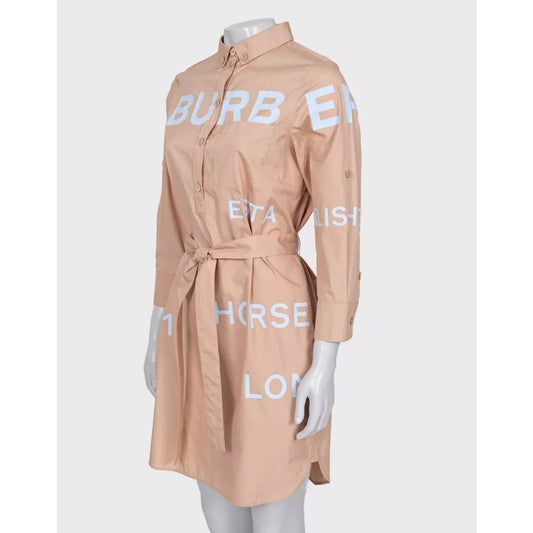 Burberry Brown Cotton Shirt Dress - UK 8 / S Pre-owned