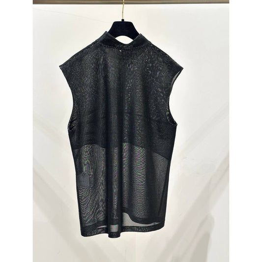 Chanel Metallic Knit Sleeveless Top - Size 50 Pre-owned