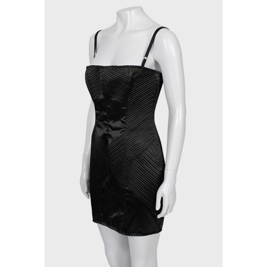 Dolce & Gabbana Black Acetate Fitted Dress Sz.46 pre-owned