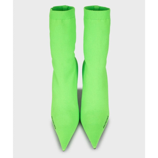 NWOB Balenciaga Knife Green Stretch-Knit Ankle Boots Sz.40 Pre-owned