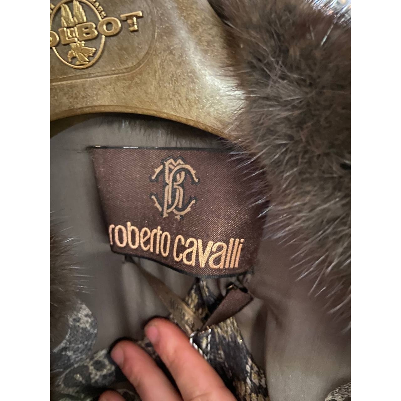 Roberto Cavalli Faux Fur & Leather Straight-Cut Jacket - IT 40 / S Pre-owned