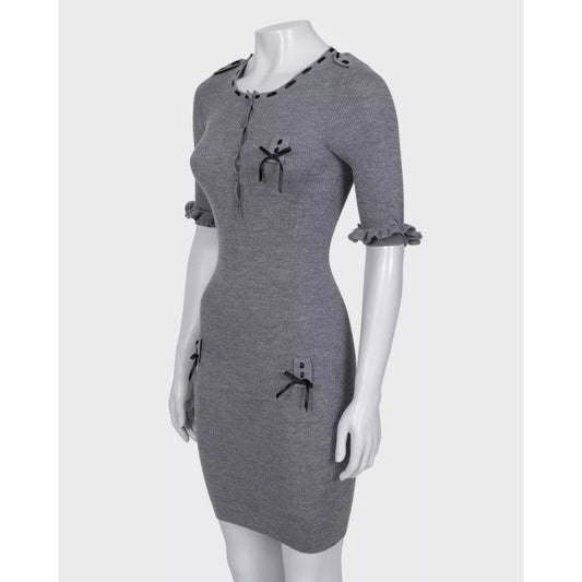 Christian Dior Grey Fitted Cashmere Blend Dress - FR36 | S pre-owned