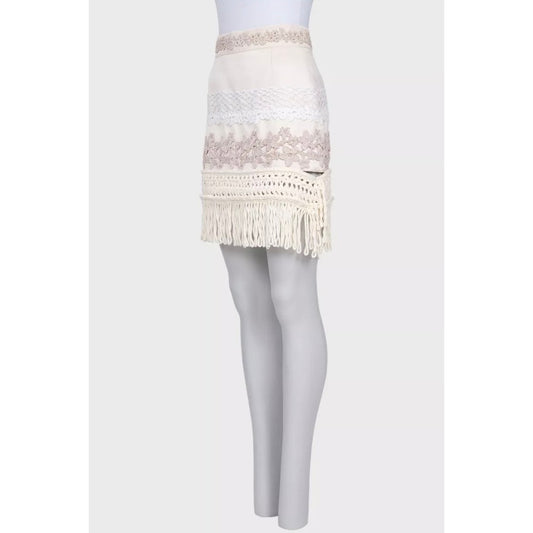 Louis Vuitton White Knit Skirt - Size FR36/S Pre-owned