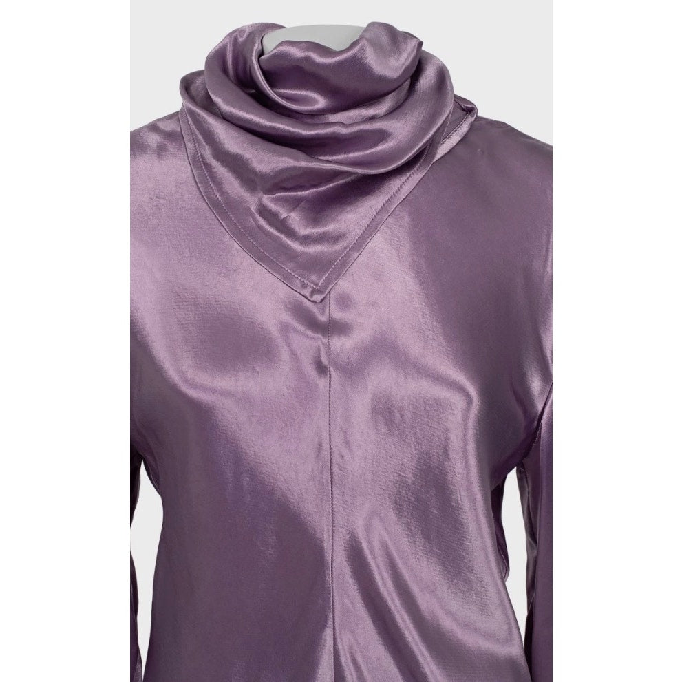 Bottega Veneta Purple Cupro Shorts & Blouse Set IT42 Pre-owned