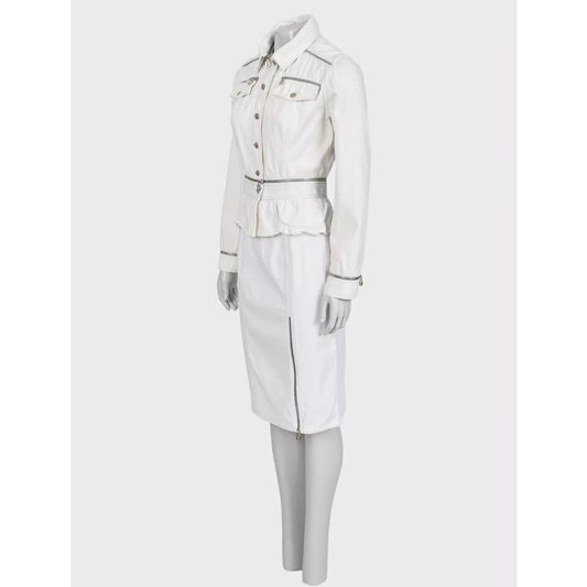 Christian Dior Structured White Jacket Skirt Suit Sz.M Pre-owned