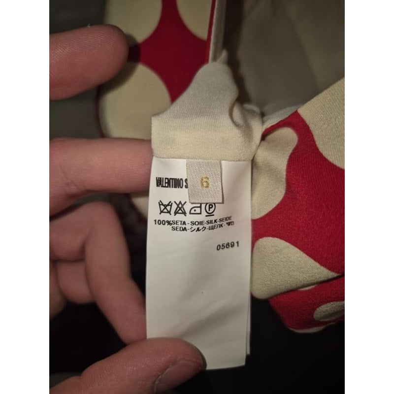 Valentino 100% Silk Fitted Dress Bow Detail UK 6/XS Pre-owned