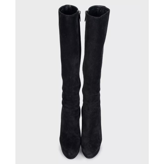 Christian Dior Black Suede Stiletto Boots Size 39 Pre-owned