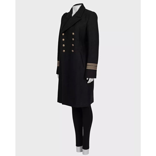 Saint Laurent Black Wool Coat Sz.40 Pre-owned
