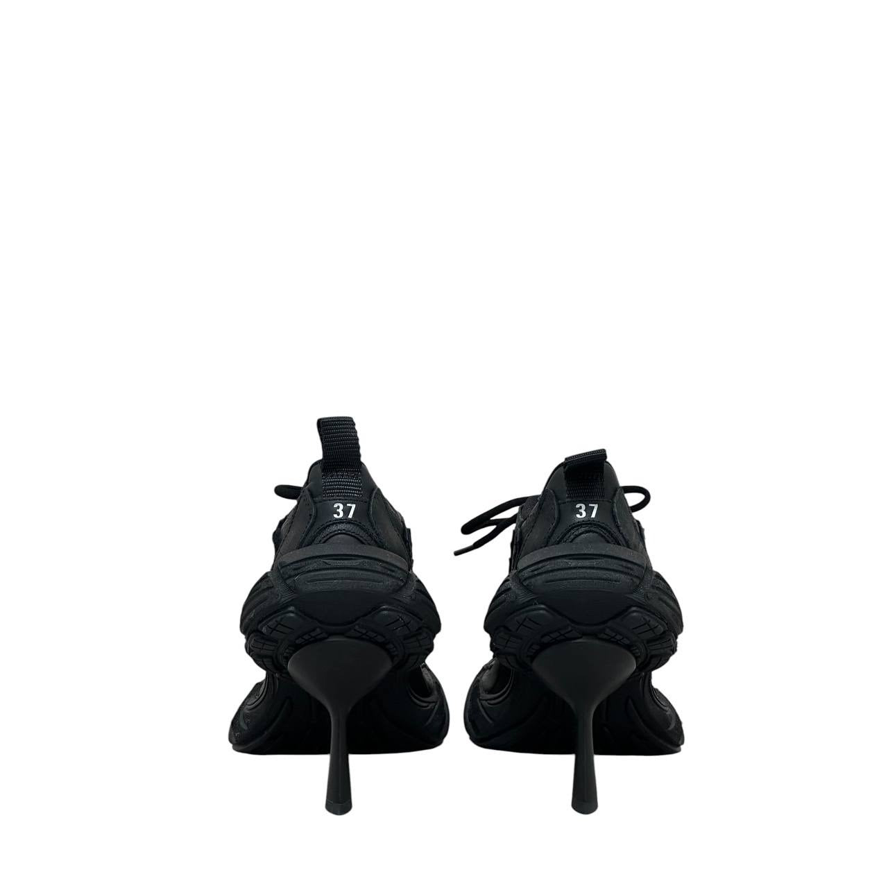 Balenciaga Black Monday Leather Slip-On Heels - EU 37 pre-owned