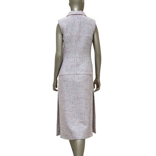 CHANEL Light Pink & White Fantasy Tweed Dress Sz.38 pre-owned