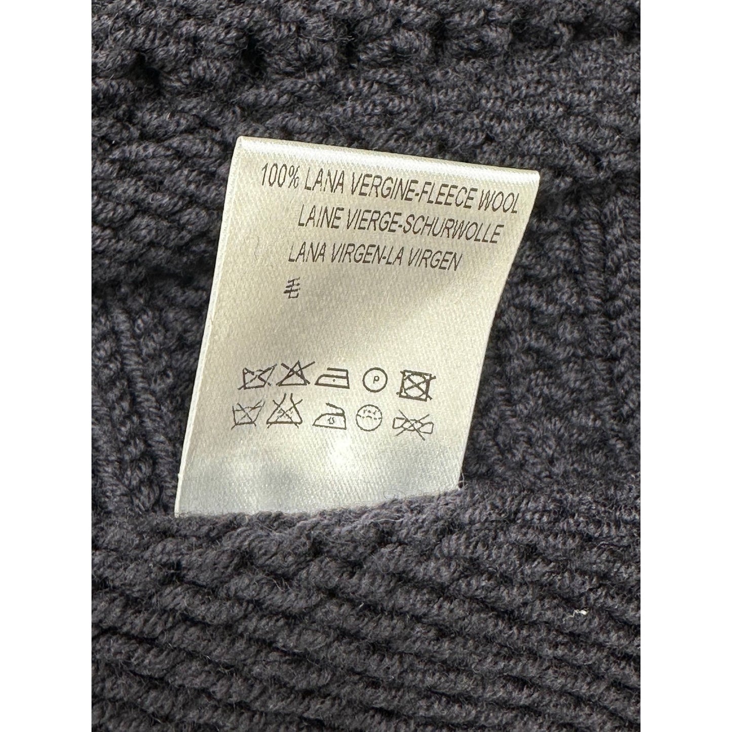 Valentino Garavani Navy Wool Knit Long Cardigan Coat S Pre-owned