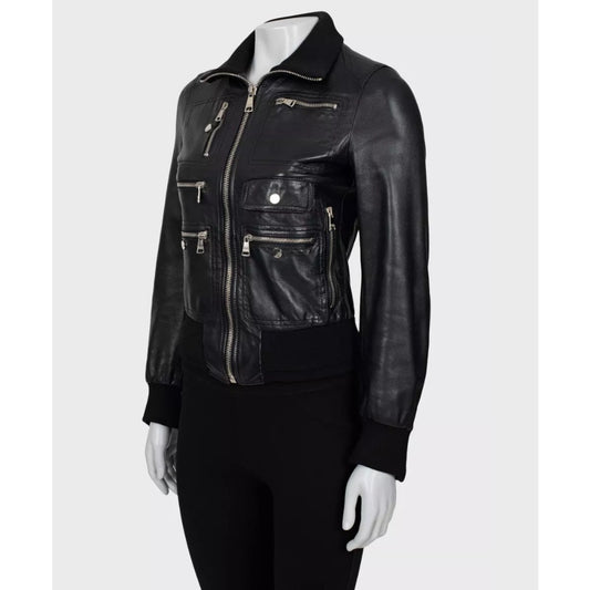 Dolce & Gabbana Black Leather Jacket - IT38 / XS pre-owned