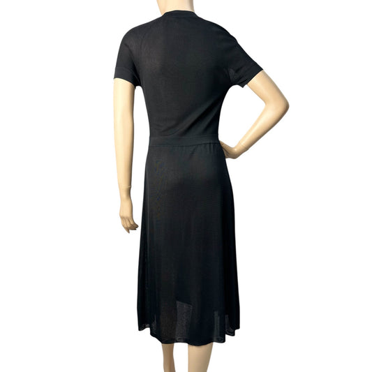 Chanel Black Knitted Midi Dress Sz.38 Pre-owned
