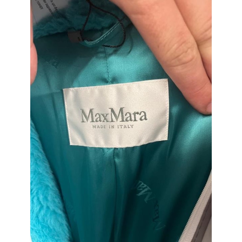 Max Mara Teddy Bear Oversized Light Blue Alpaca & Silk Coat, Size S Pre-owned