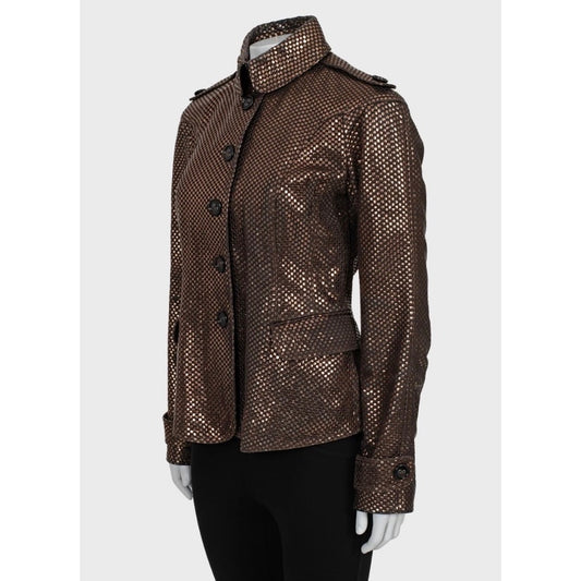 Burberry Brown Leather Jacket Sz.42 S Pre-owned