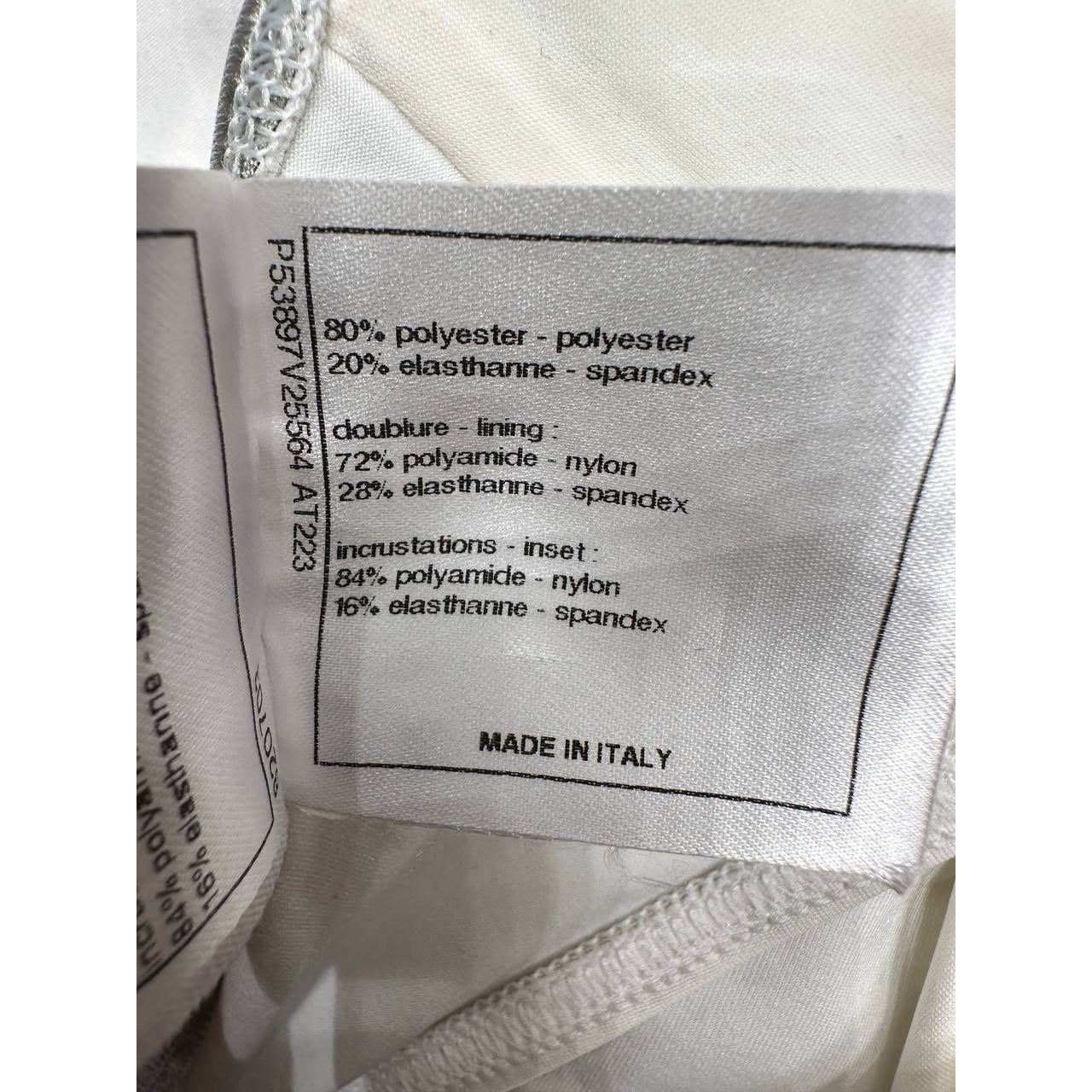 Chanel White CC Logo Two-Piece Bikini - Size 38 Pre-owned