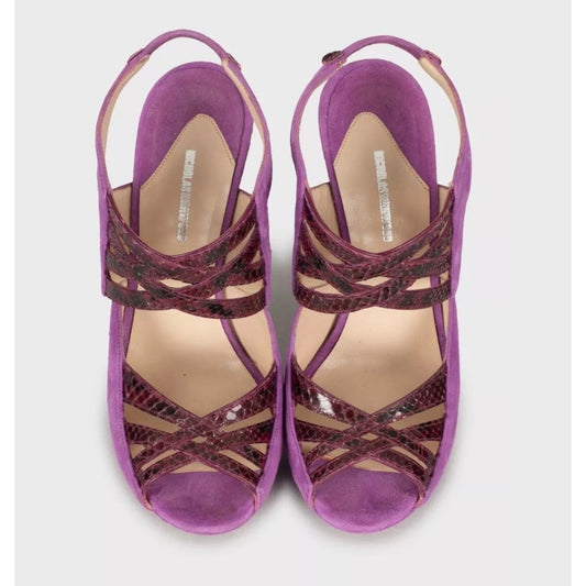 Nicholas Kirkwood Suede & Snakeskin print lambskin Sandals Size 36 Pre-owned