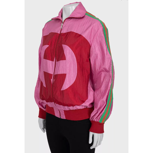 Gucci Pink Logo Windbreaker Jacket - Size XS - 2018 Pre-owned