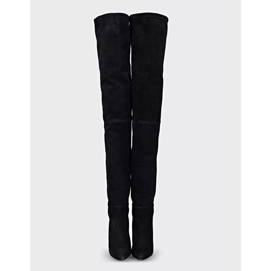 Balmain x H&M Black Suede Over-the-Knee Boots - Size 39 Pre-owned