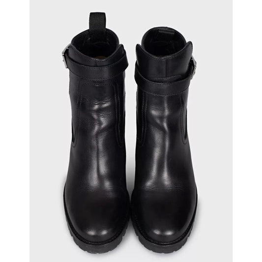 CHRISTIAN LOUBOUTIN Black Leather Ankle Boots EU 36.5 Pre-owned