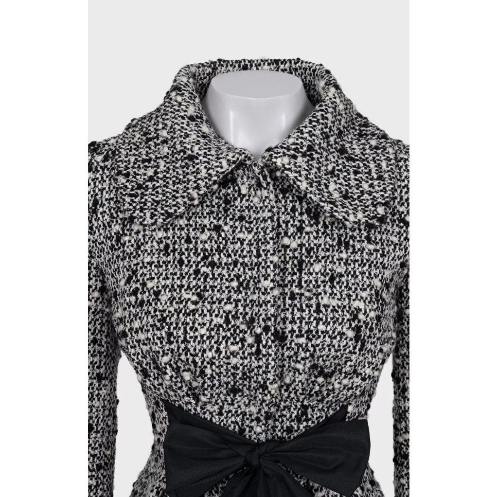 Giambattista Valli Black & White Cropped Wool Coat Sz.40L Pre-owned