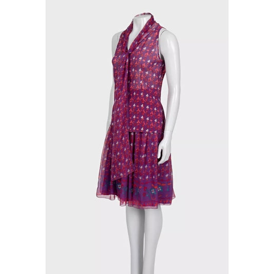 Christian Dior Elegant Purple Silk Suit - Size L Pre-owned