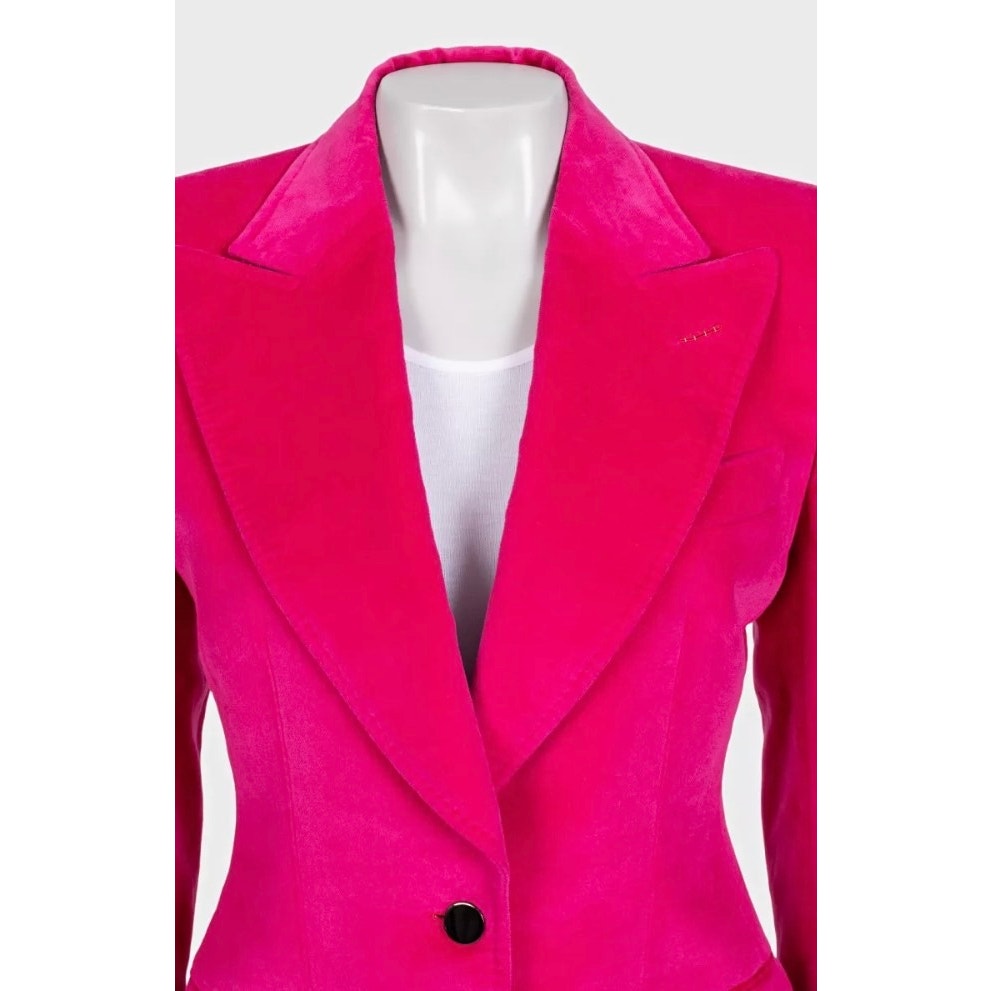Tom Ford Pink Velvet Fitted Blazer - IT40/S pre-owned